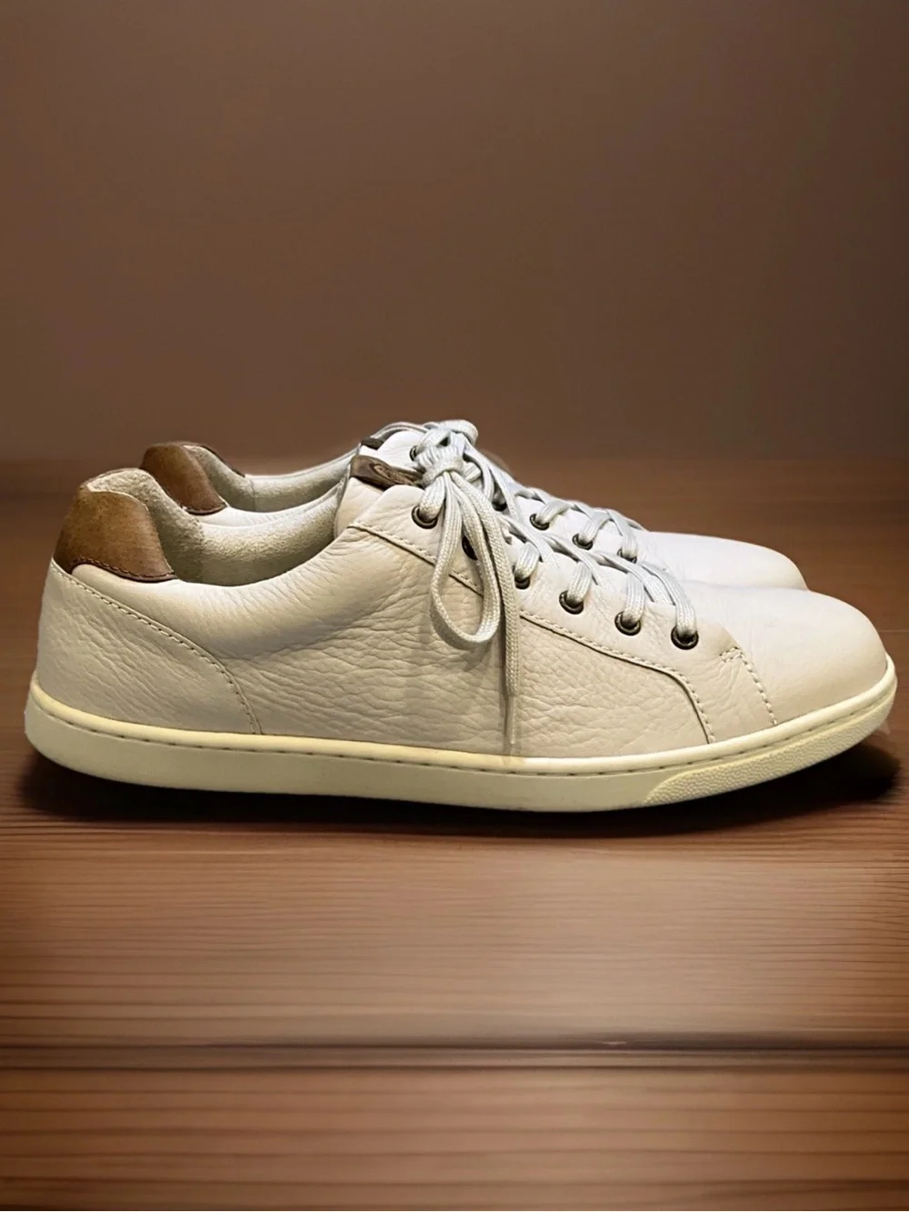Born Ashram II Men’s Handcrafted Leather Sneakers In Bone Color Sz. 10.5M - NEW - Picture 4 of 12